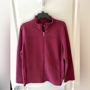 Croft and Barrow Zip Up Quilted Sweatshirt Jacket